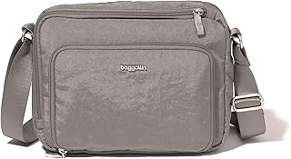 Baggallini Modern Camera 7"x9" Crossbody Bag W/Built-in Wallet, Compartments & RFID Slots, Sterling Shimmer, One Size