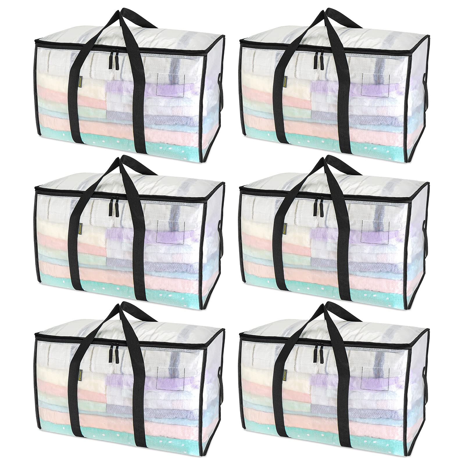BALEINE 6-Pack Oversized Moving Bags with Reinforced Handles, Heavy-Duty Storage