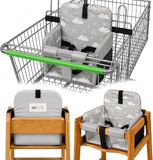 JoSeat Shopping Cart Seat Cover for Baby, Grey Clouds | High Chair &amp; Grocery Cart Seat Protector, Machine Washable Reusable Cart Liner &amp; Swing Insert, Unisex, Soft, Portable