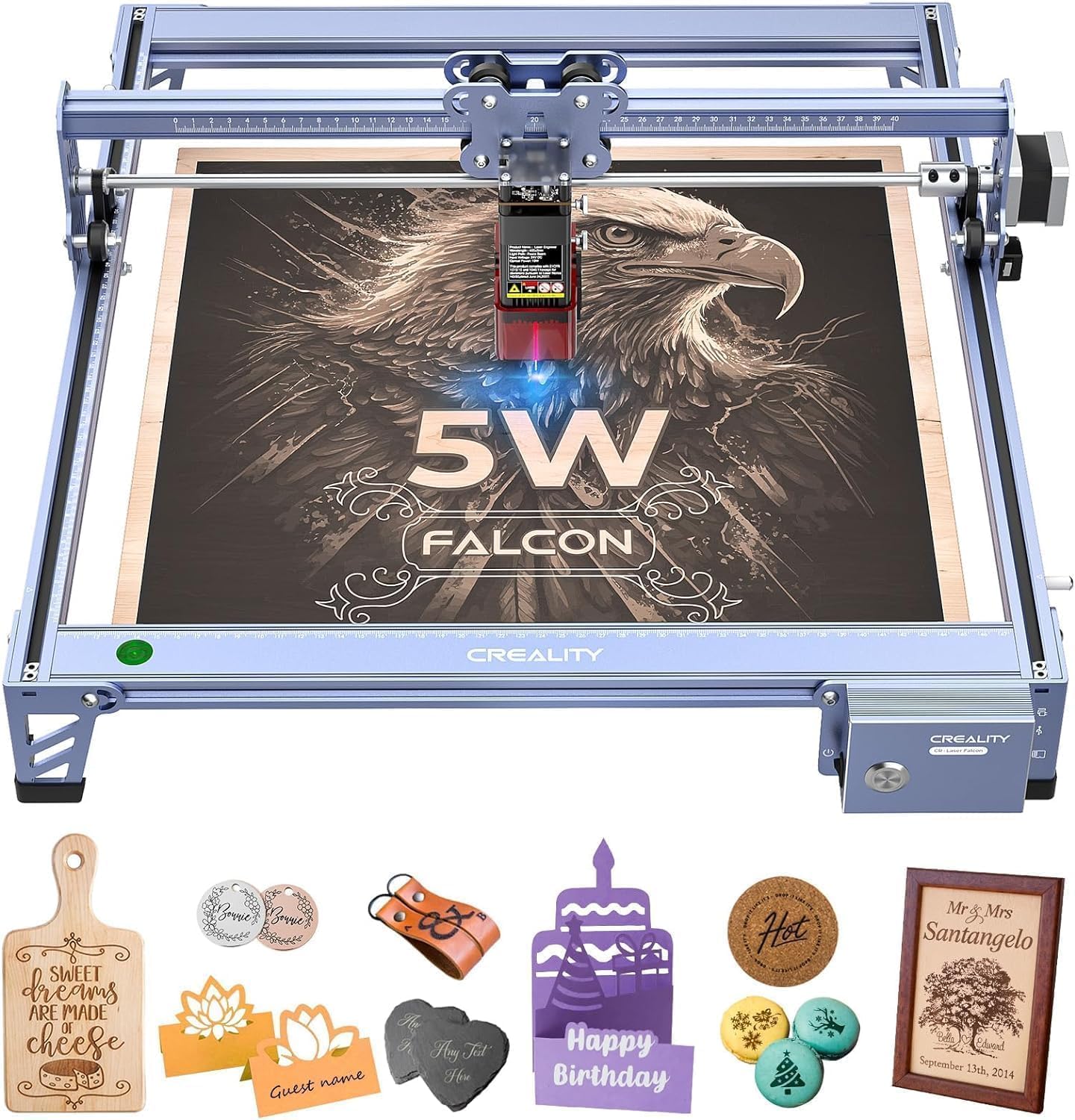 Creality Falcon 5W Laser Engraver Machine, 72w High Precision 0.06mm Laser Cutte
