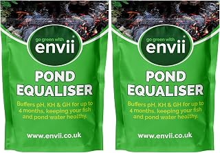 Envii Pond Equaliser – Pond pH Buffer Instantly Balances, and Stabilises pH, KH and GH Levels, Pond Ammonia Remover, Works All Year Round Through Winter (1kg) (Pack of 2)