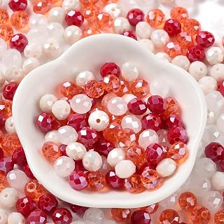 About 145pcs 60g 8mm Faceted Glass Beads Spacer Loose Beads for Jewelry Making Bracelet Necklace Earrings DIY Craft Making
