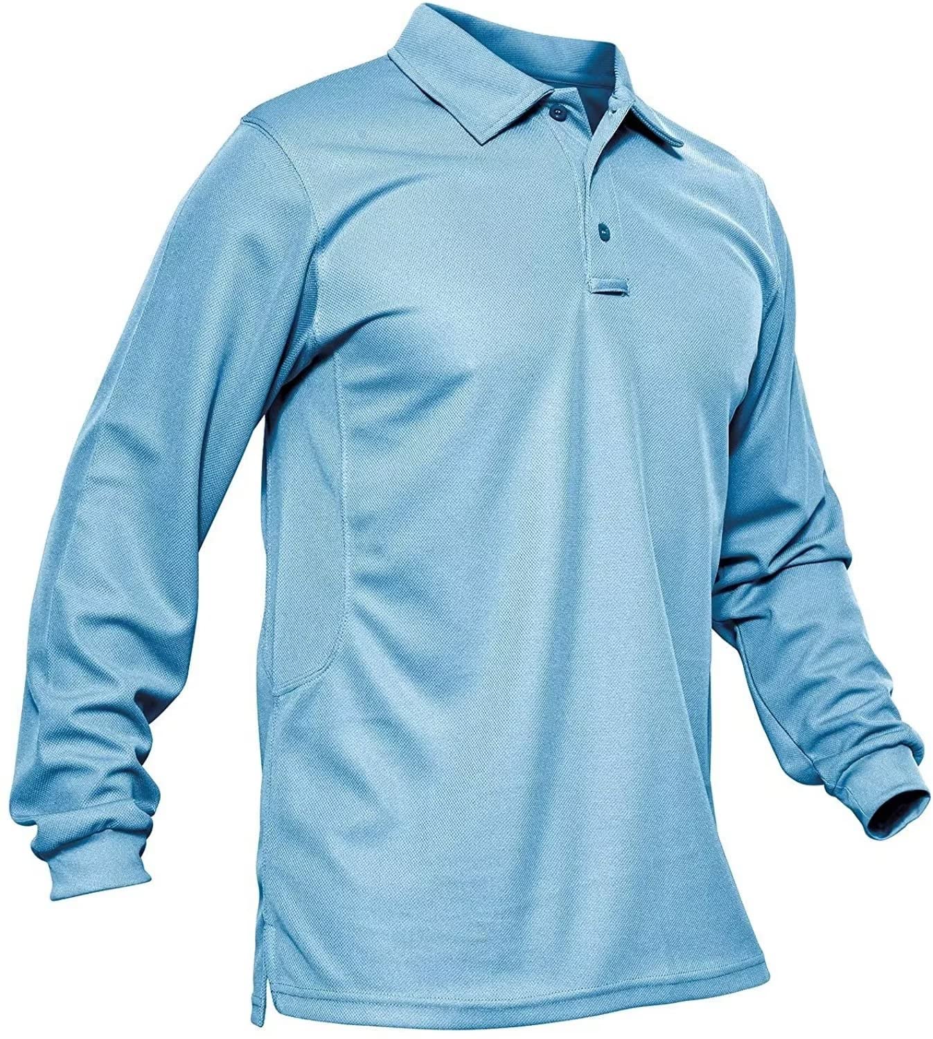 MAGCOMSEN Men's Polo Shirts Long Sleeve Quick Dry Pique Collared Golf Shirt