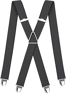 PIERROT Men’s Suspenders - One Size Adjustable and Elastic Suspenders for Men Trousers Heavy Duty with 4 Very Strong Clips