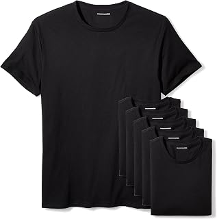 Amazon Essentials Men's Round Neck Slim Fit Bodyshirts, Pack of 6