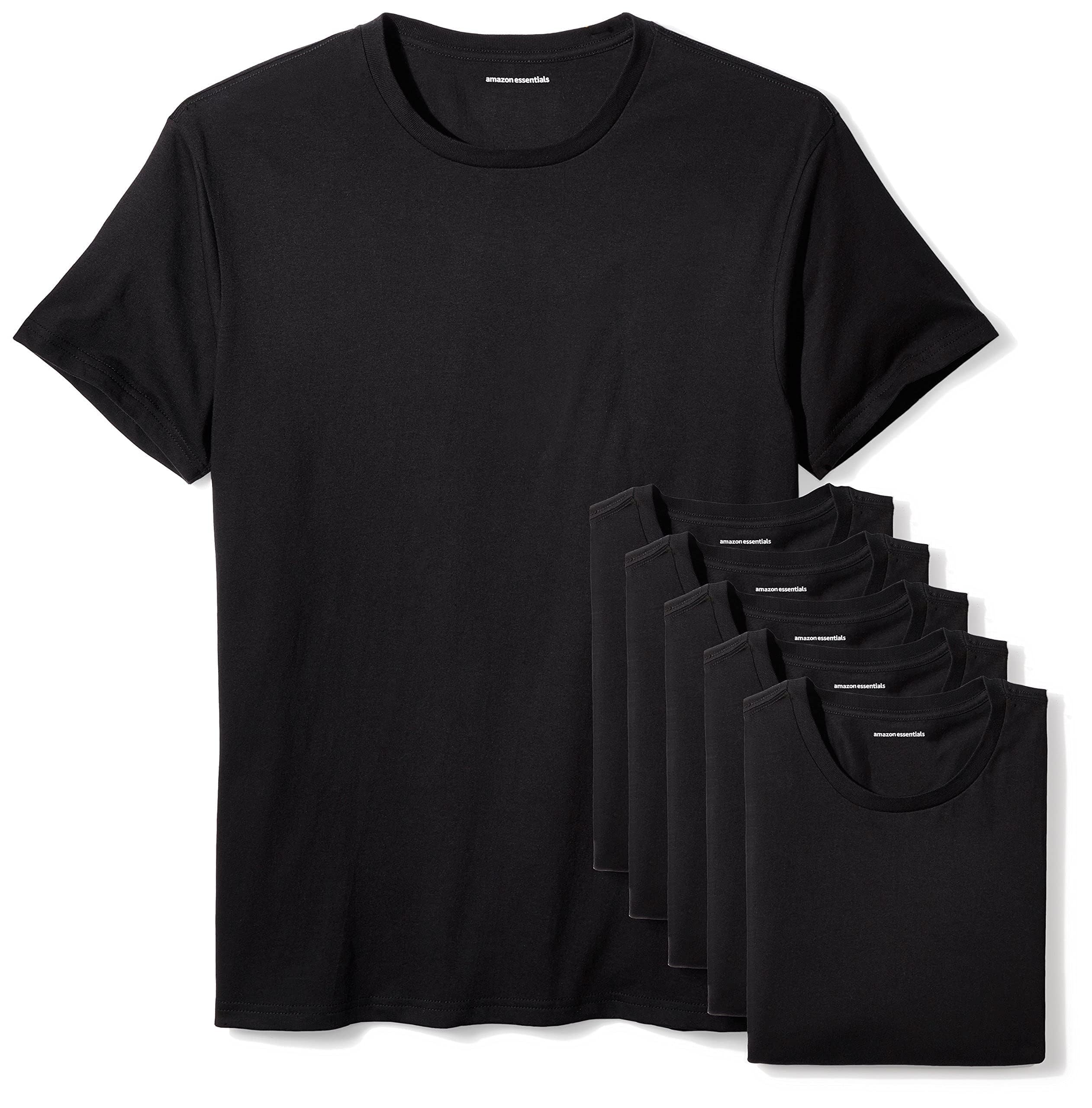 Amazon Essentials Men's Round Neck Slim Fit Bodyshirts, Pack of 6