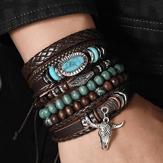 Western Stackable Bracelet for Women Gold Turquoise Wood Beads Boho Jewelry 2025 Autumn Fashion Jewelry Fashion Country Concert Outfit Friendship Gift for Women Christmas Gift