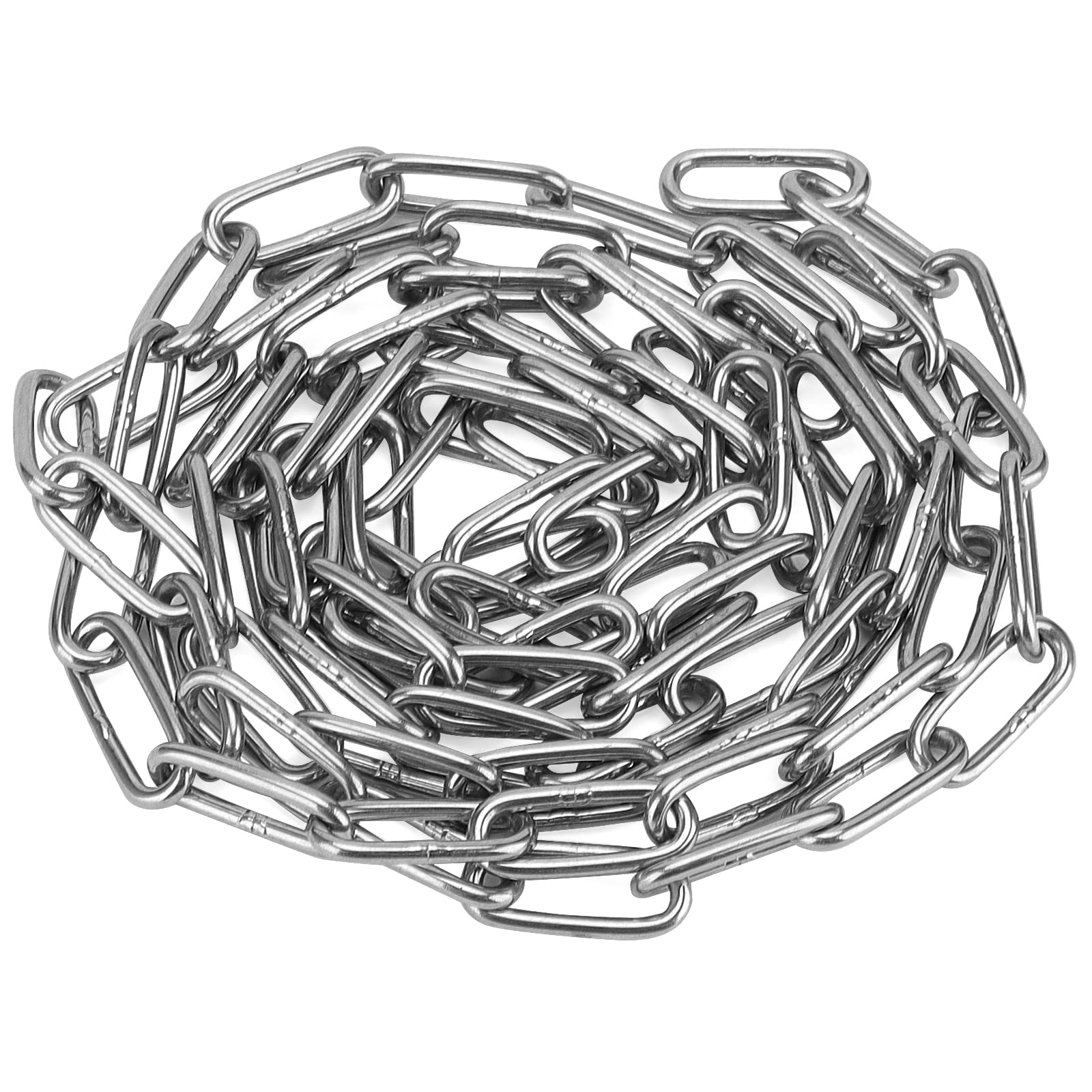 LEXININ 5/32 Inch x 32 Feet Stainless Steel Chain, 4mm x 10m Proof Coil Chain Li