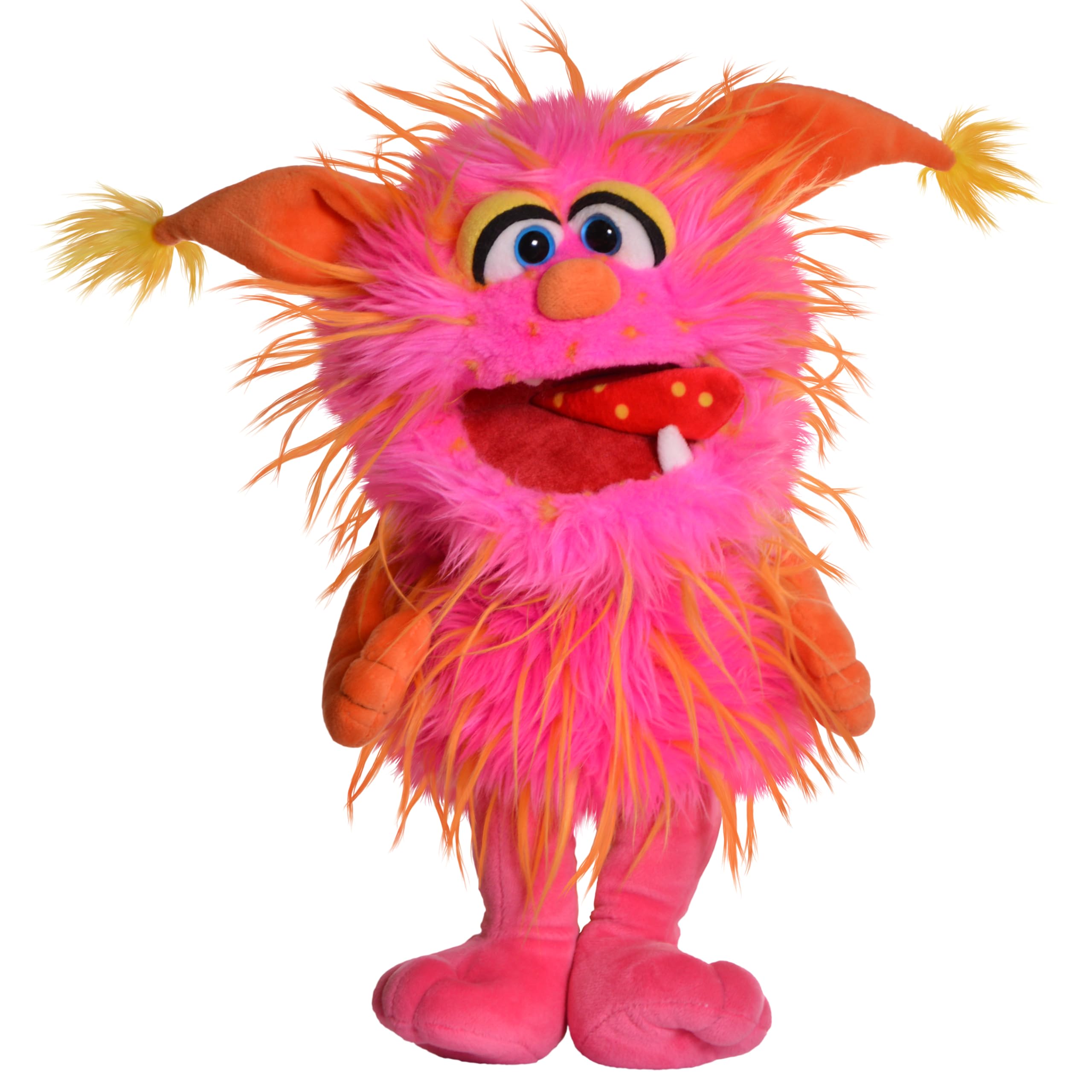 Living Puppets 15-Inch Plush Pink & Orange Friendly Monster Hand Puppet - Europe