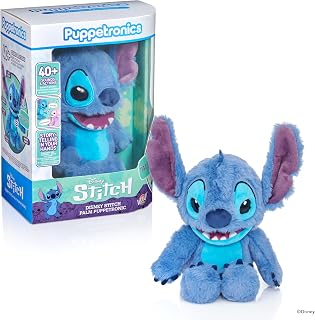 WOW! STUFF Disney Stitch Palm Puppetronic Feature Plush, Interactive Soft Toy, Talking Plush with Sounds and Actions, Electronic Plush Hand Puppet, Ages 6 Plus