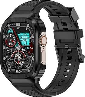 Black Band & Black Case for Apple Watch Ultra 4 3 2 1 49mm,Men Women