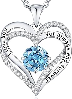 CDE Women's necklace gift, women's jewellery pendant, rose gold heart pendant, charm necklace decorated with cubic zirconia, ideal for Mother's Day, birthdays, Valentine's Day for her, mum, girlfriend