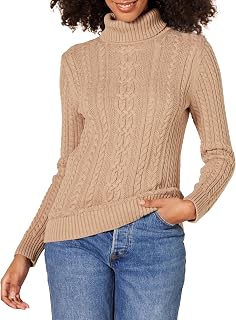 Amazon Essentials Women's Standard Fisherman Cable Turtleneck Sweater