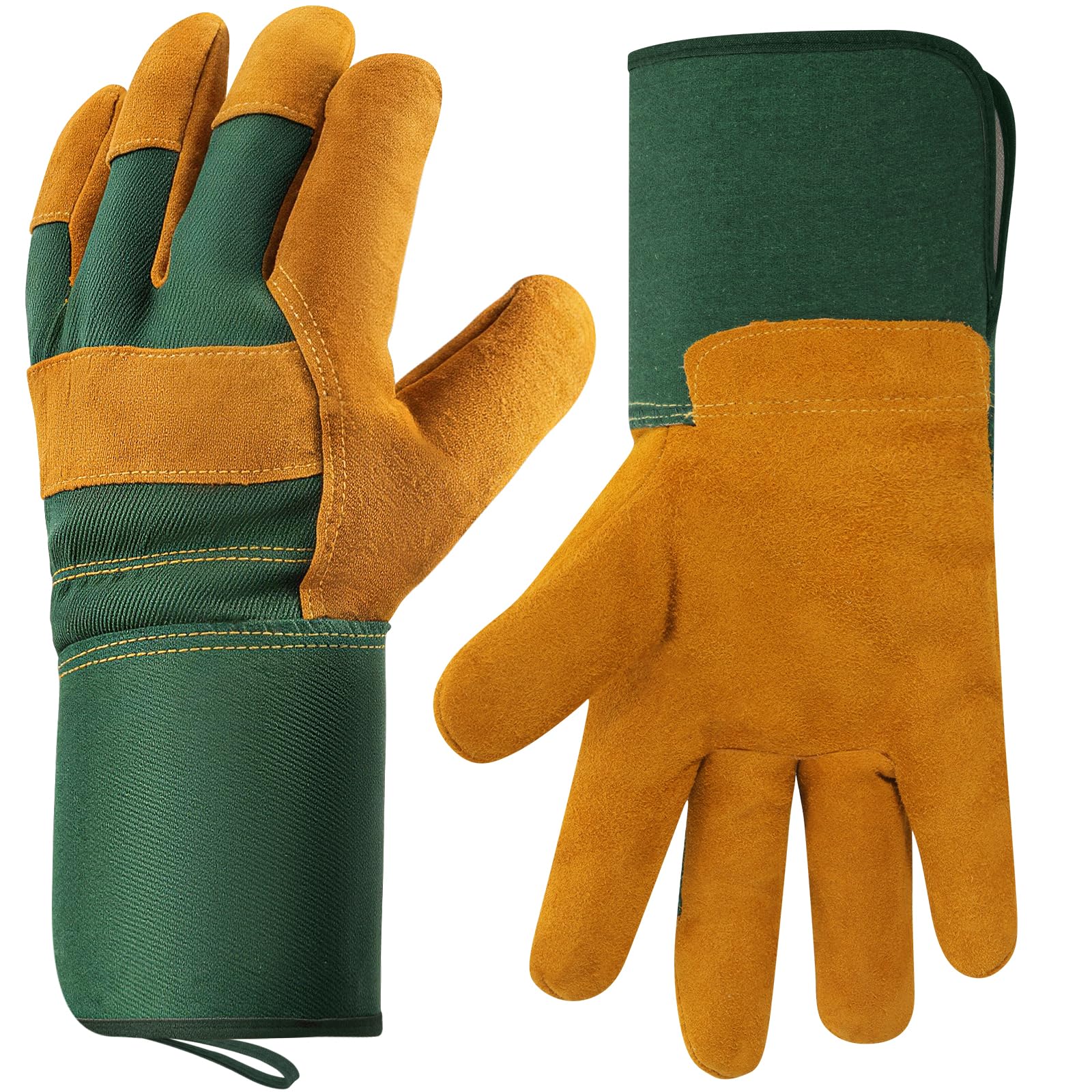 Gardening Gloves, Rose Pruning Gloves for Men & Women, Breathable Cowhide Leathe