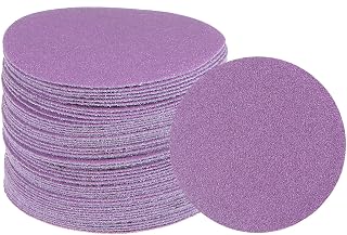 Generic 50pcs 100 Grit Purple Sanding Discs 3 Inch Hook and Loop Aluminum Oxide Orbital Sanding Pads Paper Wet Dry Polish for Metal Woodworking Drywall