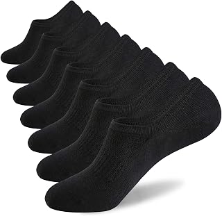 WANDER No Show Socks Mens 7 Pair Thin Non Slip Invisible Cotton Durable Sox
