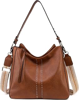 Montana West Hobo Handbag for Women Leather Shoulder Bag Women Chic Shoulder Bag, Update Brown-Special