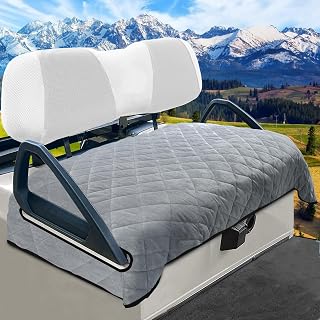 YOKYHOM Golf Cart Seat Covers, Thickened Short Plush Seat Towel Blanket with Non-Slip Backing, Soft & Heavy Duty, Fits Most 2 & 4 Passenger EZGO Yamaha Club Car, 51"x30.5", Light Gray