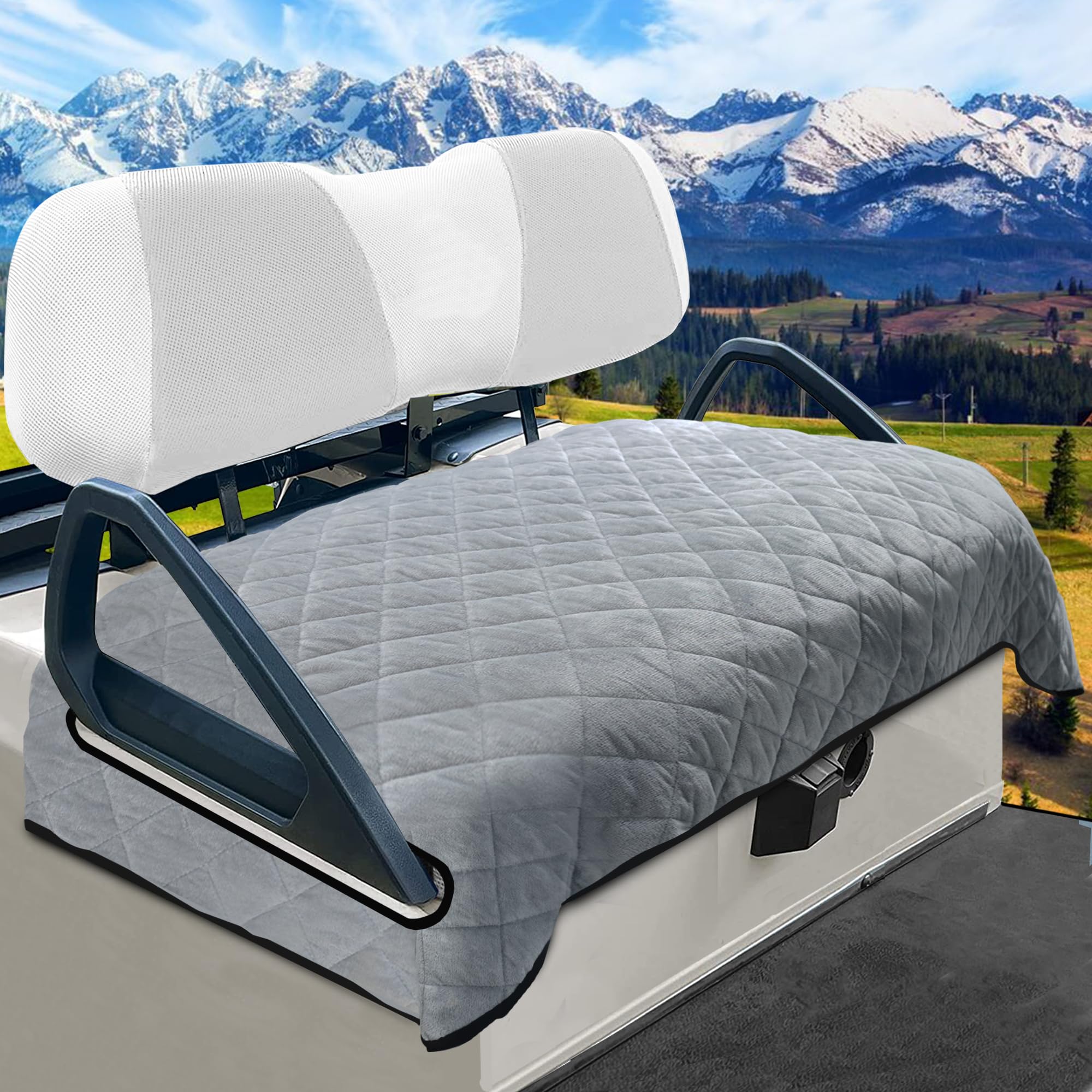 YOKYHOM Golf Cart Seat Covers, Thickened Short Plush Seat Towel Blanket with Non