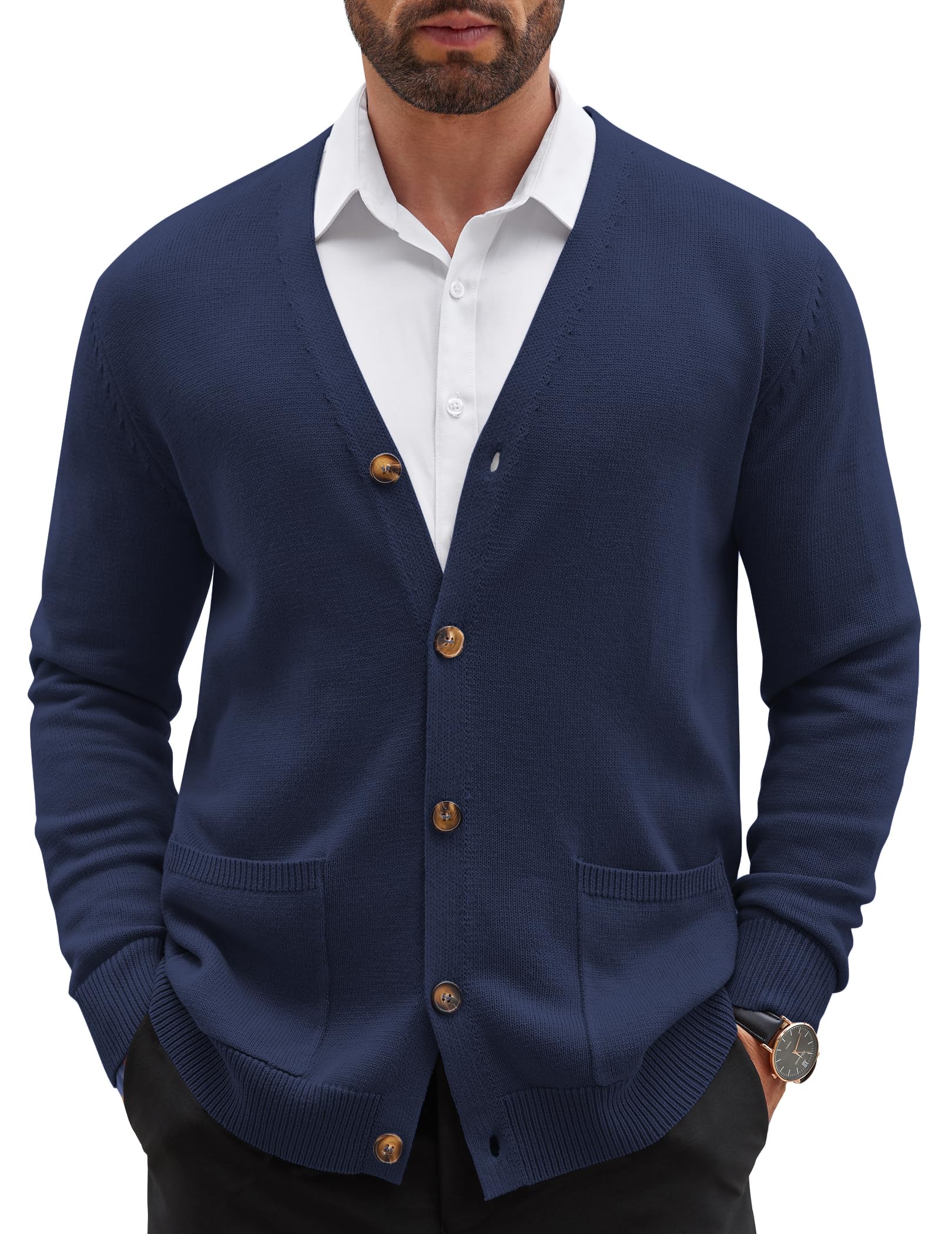 COOFANDY Men's V Knit Cardigan