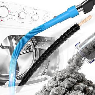 Holikme Dryer Vent Cleaner Kit 2Pack - Lint Vacuum Attachment & Brush | Blue Dryer Vent Vacuum Hose Attachment & Brush Reach Deep Traps - Remove Hidden Lint, Speed Drying & Reduce Fire Risk