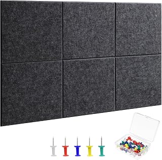 Large Cork Board 36" x 24", 6 Pack Pin Board, Felt Bulletin Boards | Includes Pushpins & Removable Self-Adhesive Strips, High-Density, Notice Boards for Walls Office Home Decor (Dark Gray)