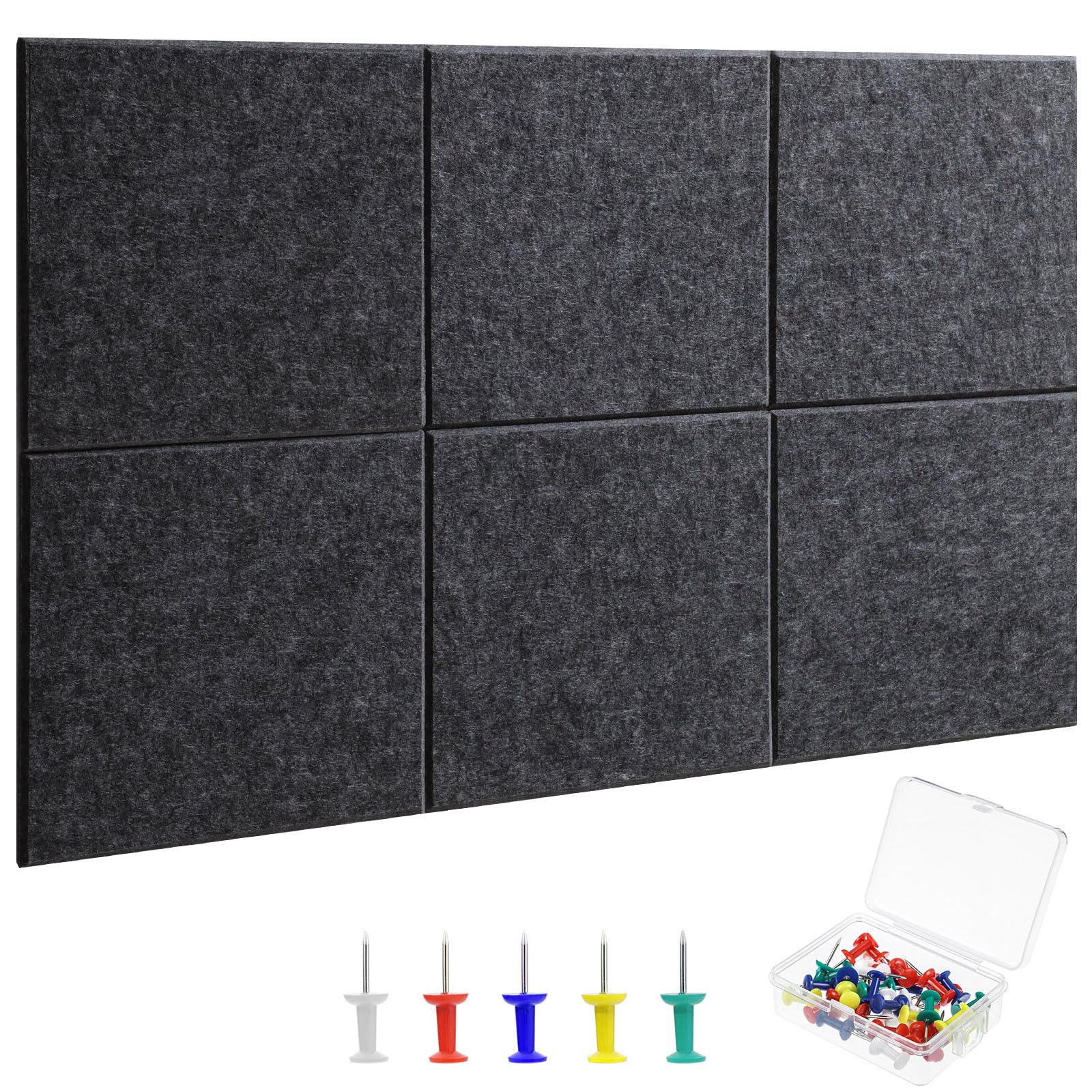Large Cork Board 36" x 24", 6 Pack Pin Board, Felt Bulletin Boards | Includes Pu
