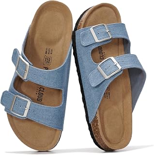 Project Cloud 100% Genuine Leather Flat Sandals for Women 2026 Comfort Beach Essential Ladies Sandals Memory Foam Vacation Essential Slide Women's Footwear (Santorini)