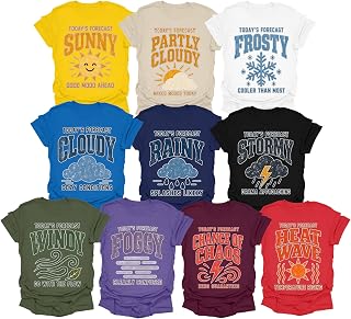 Weather Forecast Matching Halloween Shirt, Funny Group Costume Tee | 10 Mood-Based Personality Designs for Friends, Families, Coworkers, Teachers, Teams, and Parties, Coordinated Party Look