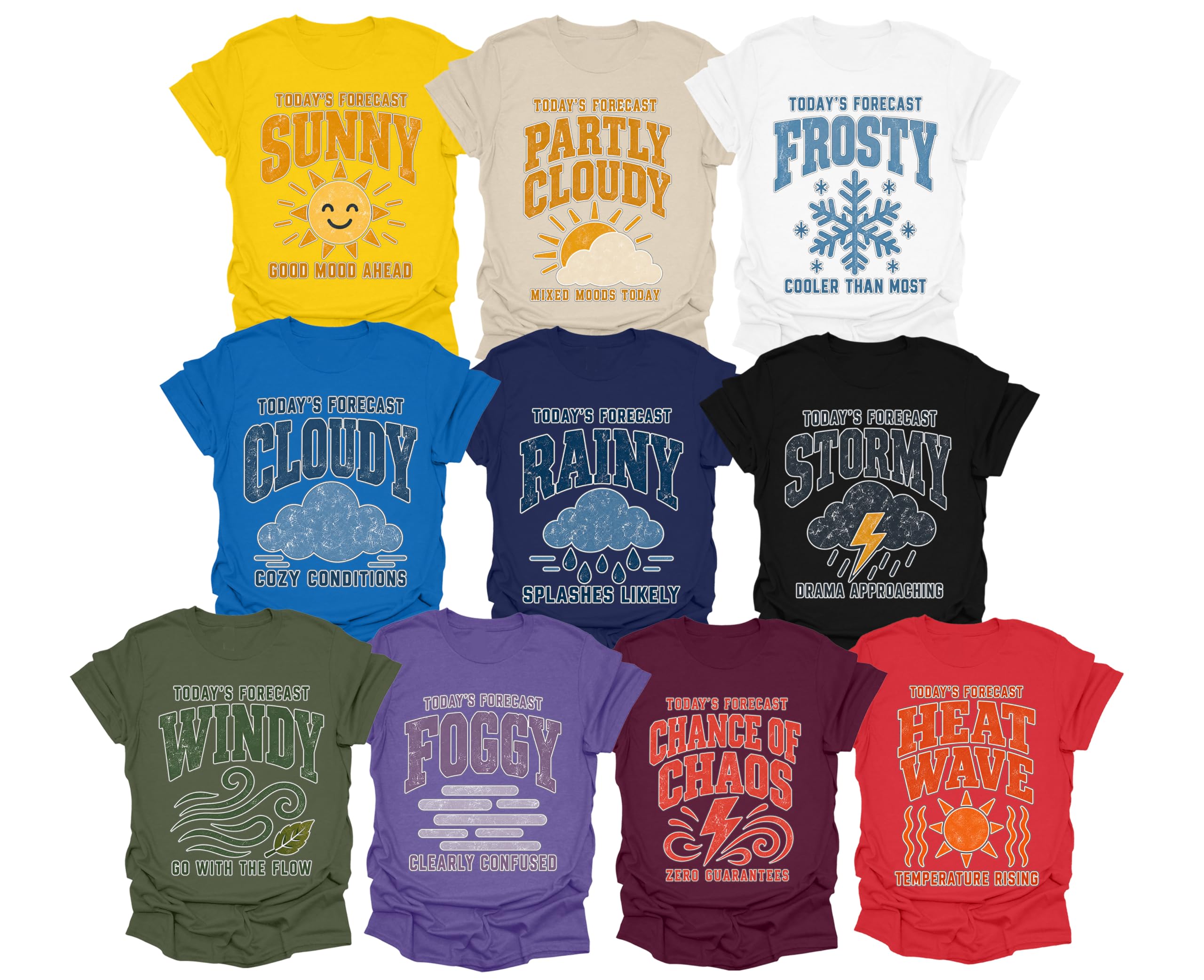 Weather Forecast Matching Halloween Shirt, Funny Group Costume Tee | 10 Mood-Bas