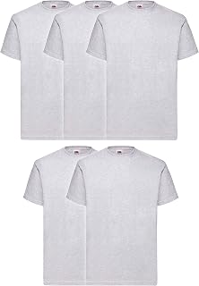 Fruit of The Loom Valueweight T Shirt 5 Pack – T-Shirt – Plain – Crew Neck – Short Sleeve – Men's