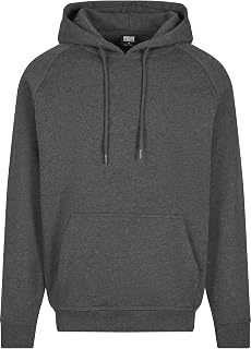 Urban Classics Men's Plain Hooded Sweatshirt Black 65% Cotton, 35% Polyester Oversize