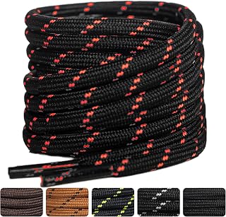 2 Pairs of Reinforced and Durable Round Shoe Laces for Hiking / Safety / Walking Shoes for Men and Women