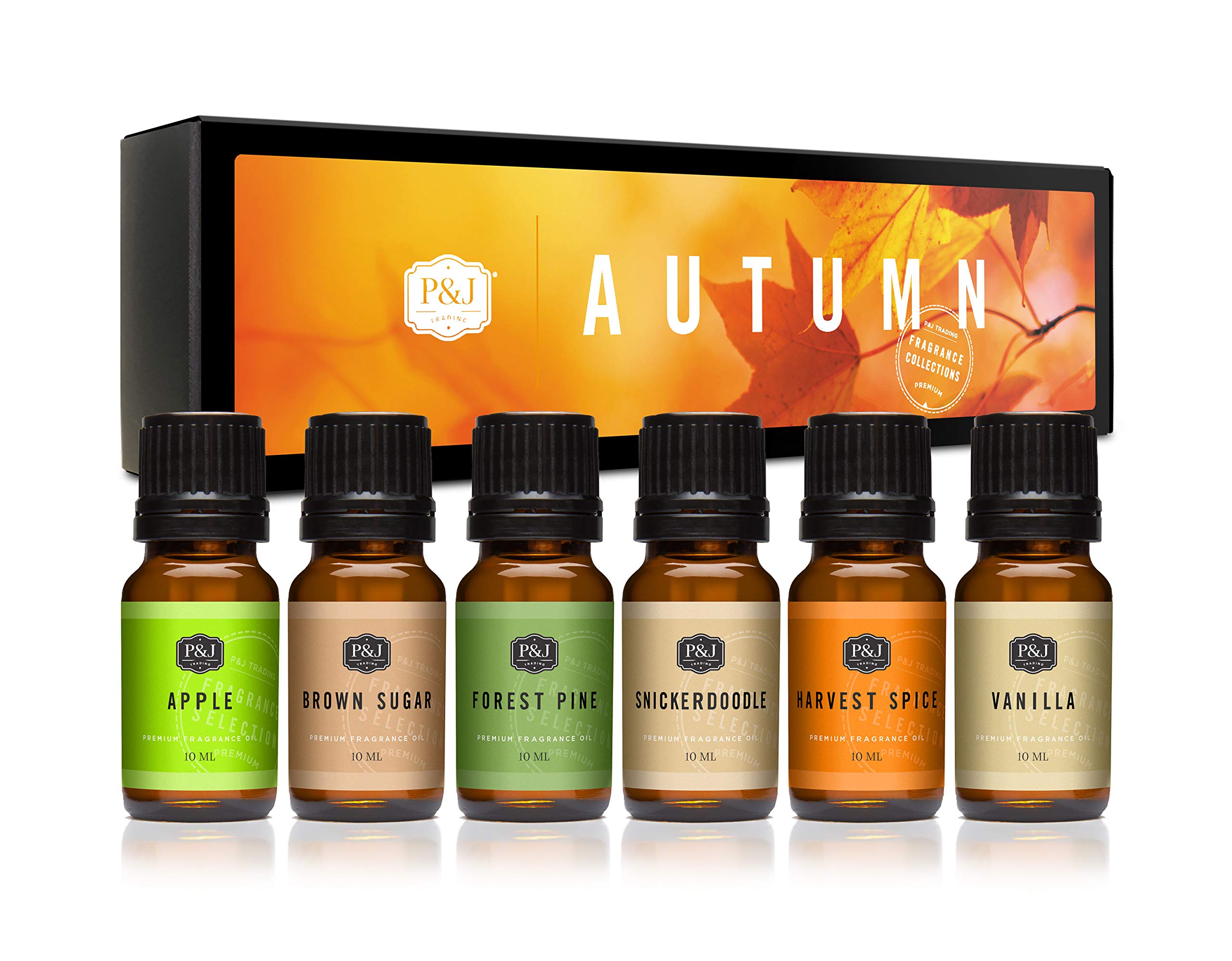 P&J Fragrance Oil Autumn Set | Brown Sugar, Apple, Harvest Spice, Vanilla, Fores