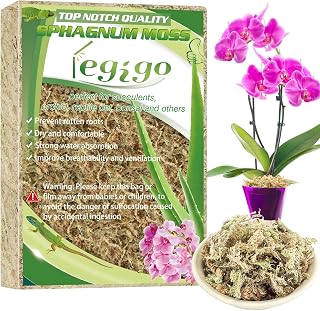 Legigo 4OZ Sphagnum Moss for Plants, 6QT Natural Long Fibers Orchid Moss | Moisture Retention & Drainage Balance, Plant Moss for Orchids, Succulents, Carnivorous, Ferns, Reptile Bedding & Terrariums