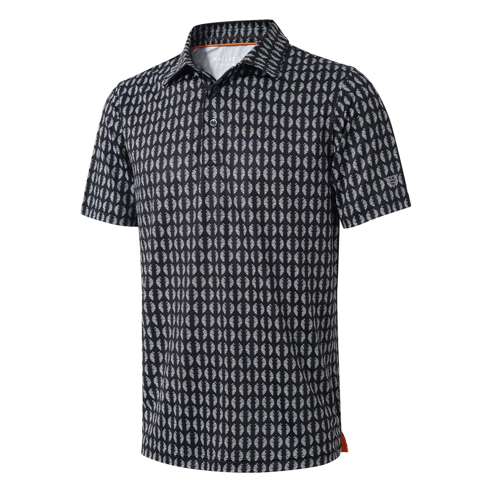 M MAELREG Golf Shirts for Men Dry Fit Short Sleeve Print Performance Moisture Wi