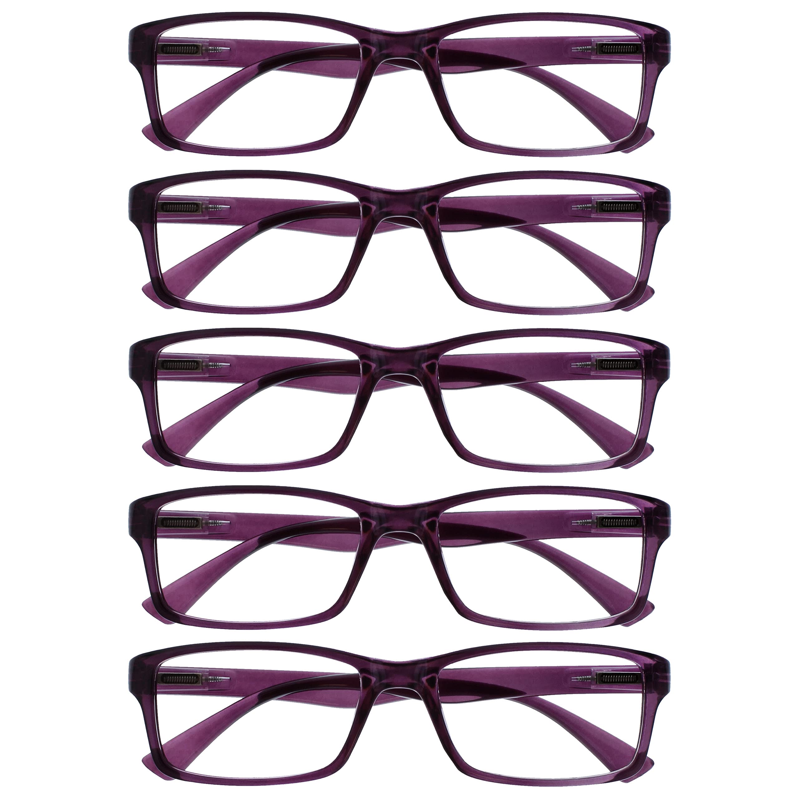 OPULIZE Purple Value 5 Pack Men Women Designer Style Readers Rrrr92-5 +1.50-106 