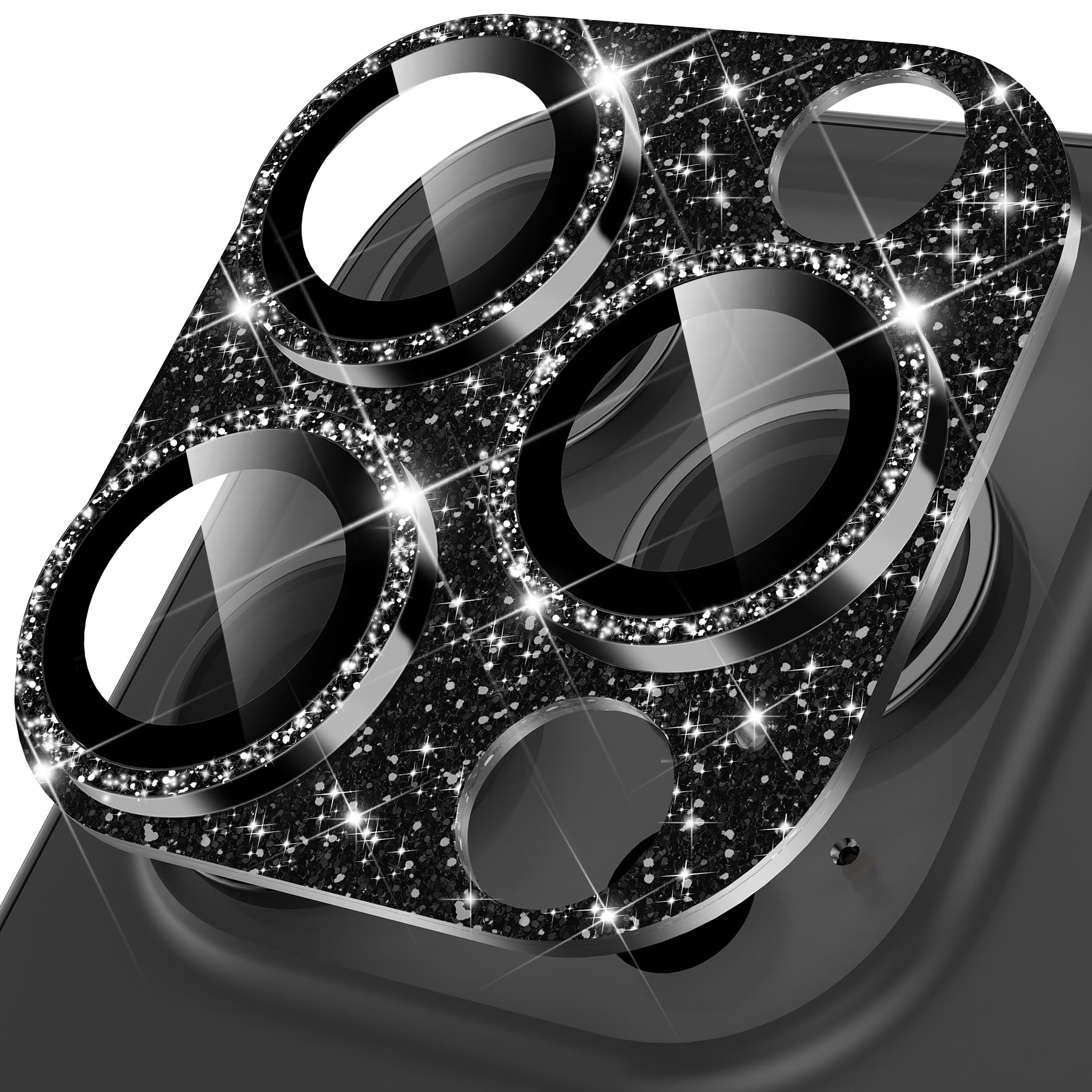 YWXTW for iPhone 16 Pro/iPhone 16 Pro Max Camera Lens Protector, [New Glitter De
