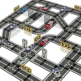 Magnetic Tiles Road Set with Pullback Car for Kids Ages 4-8 Boys Stem Toys | Magnetic City Expension Set,Race Track,Preschool Magnet Blocks Building Toy for 4-8 Year Old,Autism Learning Classroom Gifts