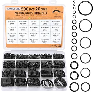 500 Pcs 20 Sizes O Rings Kit,Rubber O-Ring Assortment Kit, Rubber Washers Pressure Washer Gasket Rings Set for Plumbing Various Car Auto Vehicle Repair, Air or Gas Sealing Connections Resist Oil Heat