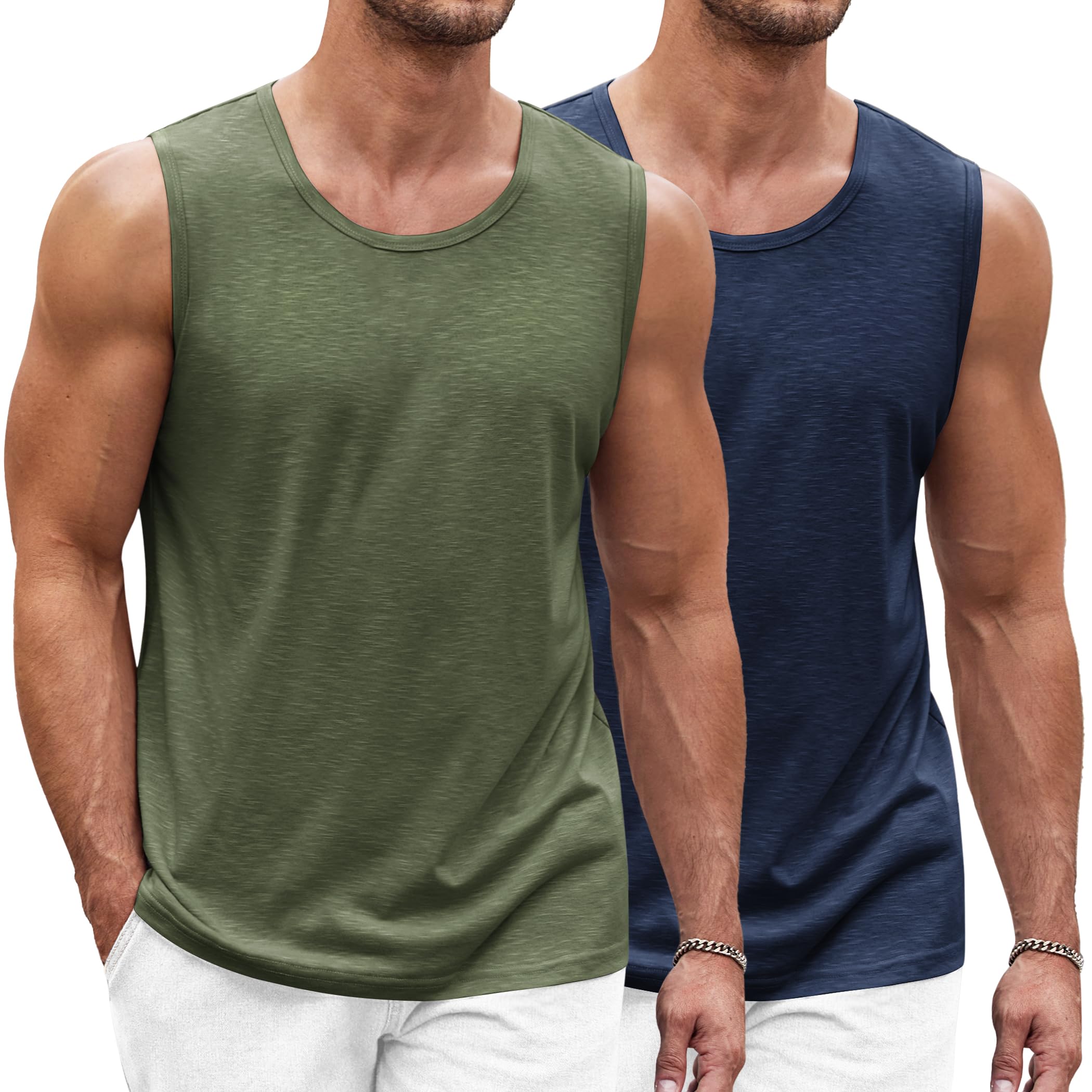 COOFANDY Men's Tank Top for Gym Fitness Lightweight Sports Tank Top Technical Mu