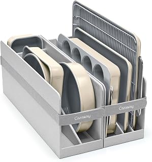 Caraway 11-Piece Non-Stick Ceramic Bakeware Set | Baking Sheets, Assorted Baking Pans, Cooling Rack, and Storage, Aluminized Steel Body, Non-Toxic, PTFE and PFOA Free, Cream