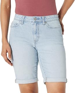 Amazon Essentials Women's Mid Rise Bermuda Shorts Mid Rise Stretch 9 Inches