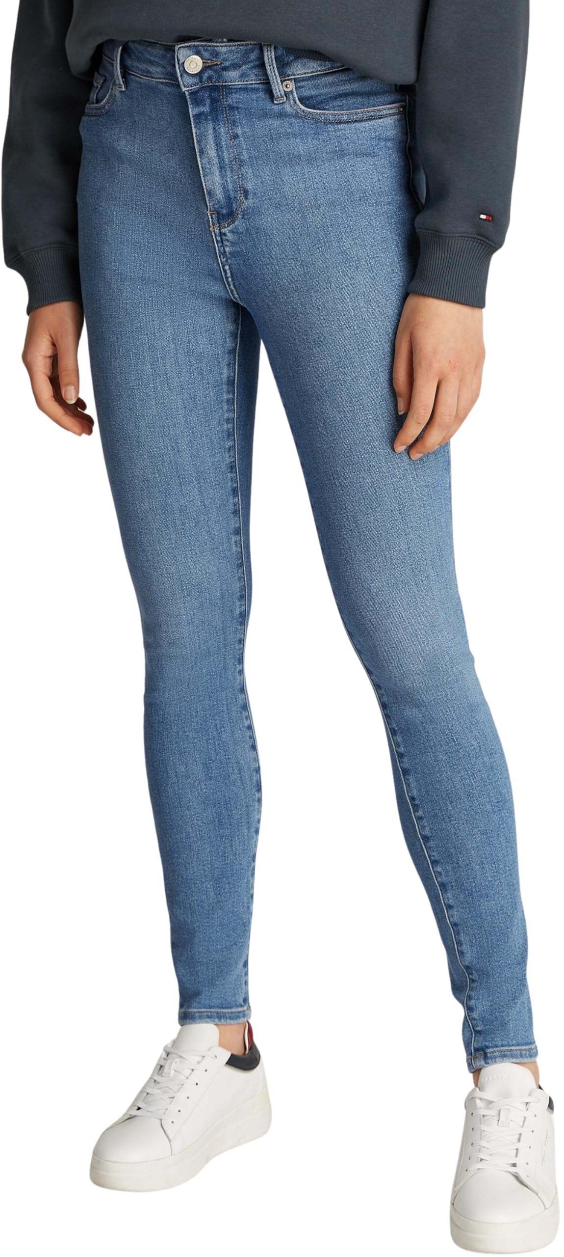 Tommy Hilfiger Women's Harlem U Skinny Hw Uma Ww0ww43716 L/S Shirt