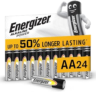 Energizer Alkaline Power - AA Batteries (24 Pack) Up To 50% Long Lasting | Double A Battery 1.5V - For Everyday Devices - 100% Recyclable Packaging - 7 Year Shelf-Life [Amazon Exclusive]