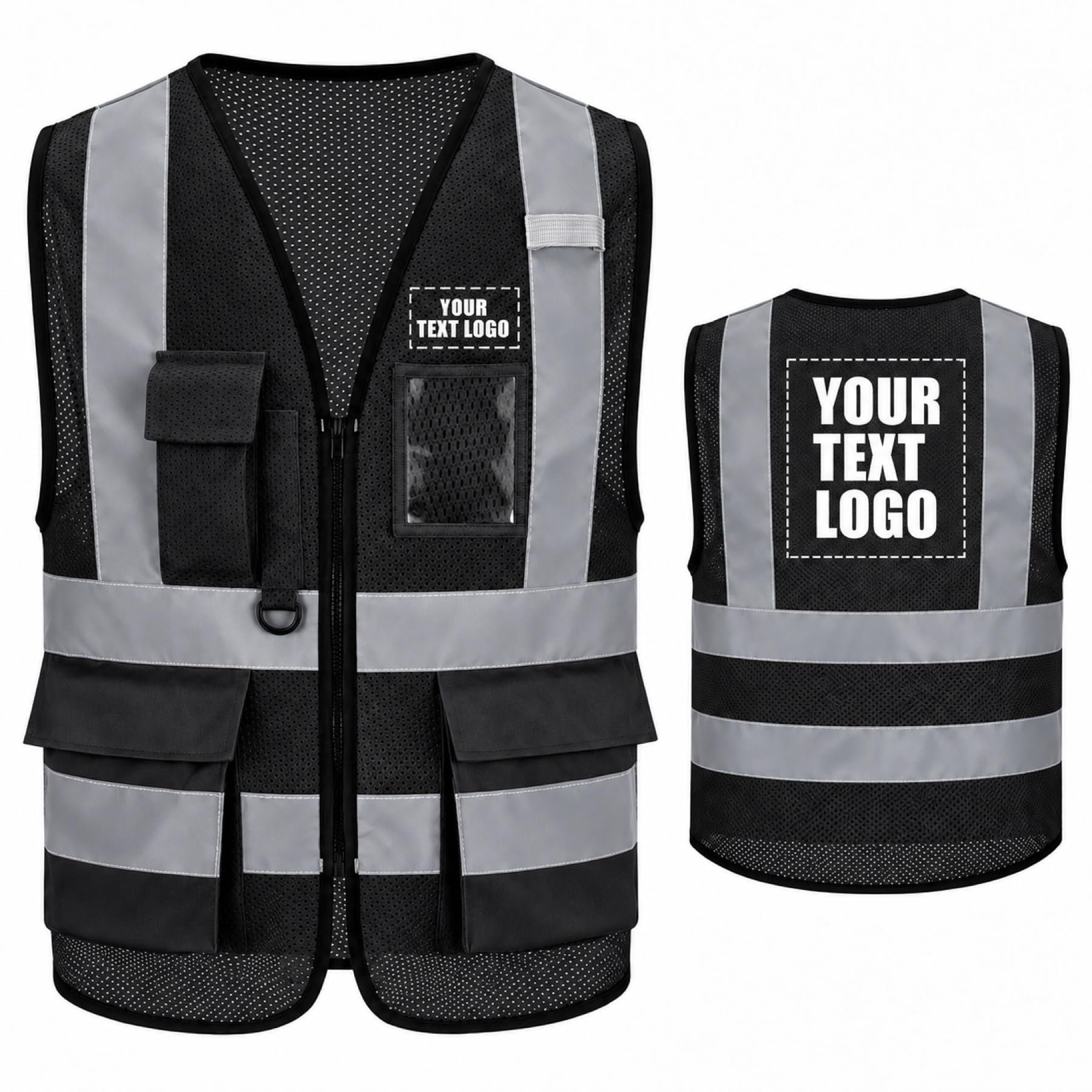 High Vis Safety Vest Reflective Strips, Multi-Pocket Design, Available in Yellow