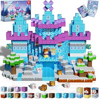 GraceDuck Magnetic Building Blocks150PCS Build Winter Castle, STEM Montessori Sensory Toy for Toddlers Kids, Christmas Birthday Gifts for 3 4 5 6 7 8 9 10 Year Old Girls Boys