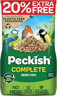 Peckish Complete Seed and Nut Mix for Wild Birds 1.7kg +20% Free, Brown