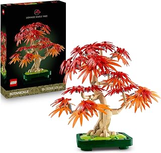 LEGO Botanicals Japanese Red Maple Bonsai Tree 10348 | Set for Adults, Artificial Potted Plant with Red & Orange Leaves, DIY Home Decor, Birthday Gift Idea, 474 Pieces