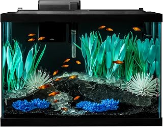 Tetra ColorFusion 20 Gallon Complete Aquarium Kit | Fish Tank Kit Includes Color Changing LED Light, Glass Rectangular 20 Gal Tank, Filter, Heater & Plants, For Freshwater Fish